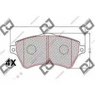 Тормозные колодки, дисковые, комплект DJ PARTS 6 A8WB 3435359 0VL6D9 BP2196