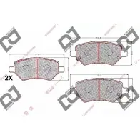 Тормозные колодки, дисковые, комплект DJ PARTS WT5S10C BP2208 3435371 39N B9