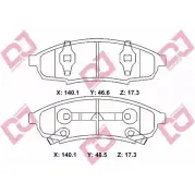 Тормозные колодки, дисковые, комплект DJ PARTS LNFQ6F BP2218 N 6G17 3435380