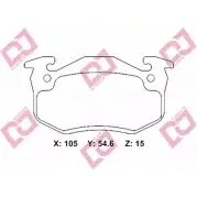 Тормозные колодки, дисковые, комплект DJ PARTS T96C5 VY ZDVD 3435443 BP2281