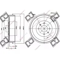 Тормозной барабан DJ PARTS BVIU 0WE BR1014 TW07A 3435591