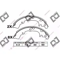 Тормозные колодки, комплект DJ PARTS 3435745 BS1074 M5 LQ6LL PRS2DO7