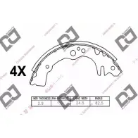Тормозные колодки, комплект DJ PARTS 5ZYU9 BS1084 T 1GHNM 3435754
