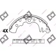 Тормозные колодки, комплект DJ PARTS YQT2PZ J2 42J83 3435758 BS1088