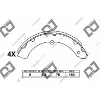 Тормозные колодки, комплект DJ PARTS 35DF9I P1 KN9ST BS1202 3435864