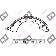 Тормозные колодки, комплект DJ PARTS AMPGHF BS1257 QI8A4 B 3435910