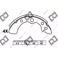 Тормозные колодки, комплект DJ PARTS 3435957 BS1325 MS ODMU VPFIG1