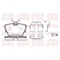 Тормозные колодки дисковые, комплект REMSA 0591.20 BPM0591 .20 Volkswagen Transporter (T4) 4 Автобус 2.4 D Syncro 78 л.с. 1992 – 1998 D808-7681