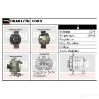 Генератор REMY dra0177n 8QH52J 1854228 DA12 87N - Изображение 2