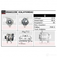 Генератор REMY DA13 35N 1854280 dra0225n 8B5WFK - Изображение 2