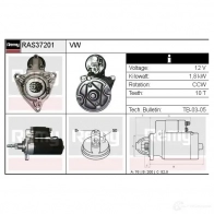 Стартер REMY Volkswagen Transporter (T4) 4 Грузовик 2.5 110 л.с. 1990 – 2003 OO FXW 5414352763196 ras37201