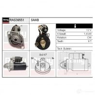 Стартер REMY ras39551 5414352769853 Saab 9-5 (YS3E) 1 Универсал 3.0 V6t 200 л.с. 1998 – 2009 9C5 BAE