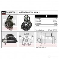 Стартер REMY ras38531 Opel Omega (B) 2 Седан 2.2 DTI 16V (F69) 110 л.с. 2000 – 2003 9UX CMV 5414352763431