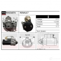 Стартер REMY ras34074 C HYM3TI 5414352763912 Renault Scenic (JA, FA) 1 Минивэн 1.9 dTi (JA1U) 80 л.с. 2001 – 2003