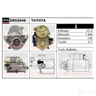 Стартер REMY drs3646 8PG6Z Toyota Hilux (N140, 50, 60, 70) 6 Пикап 2.4 i 4WD (RZN14. RZN16. RZN19) 140 л.с. 1997 – 2005 DS4 756