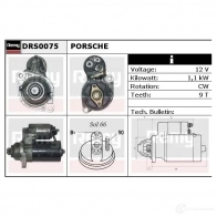 Стартер REMY D S1185 H6IVL Porsche Boxster (986) 1 Кабриолет 2.7 211 л.с. 1999 – 2002 drs0075