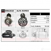 Стартер REMY drs2610 HQGS2 1860096 DS3 720 - Изображение 2