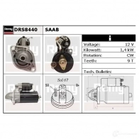 Стартер REMY drs8440 DS 9550 Saab 9-5 (YS3E) 1 Универсал 3.0 V6t 200 л.с. 1998 – 2009 XKJJH6C