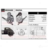 Стартер REMY VUNDQR drs0468 Mazda Xedos 9 (TA) 1 1993 – 2002 D S1578