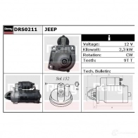 Стартер REMY V92SLQ8 Jeep Grand Cherokee (WJ, WG) 2 Внедорожник 3.1 TD 4x4 140 л.с. 1999 – 2001 DS 1321 drs0211