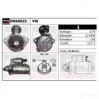 Стартер REMY DS 1933 GISMK drs0823 Volkswagen Crafter (2F, 30, 50) 1 Грузовик 2.5 TDI 109 л.с. 2006 – 2013