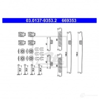 Ремкомплект тормозных накладок ATE JTZ3W2 R 1438181567 03013793532