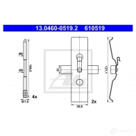 Ремкомплект колодок ATE ODWBCS M 1438182765 13046005192