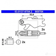 Ремкомплект колодок ручника ATE 1437252048 8R7V U 03013797042 - Изображение 6