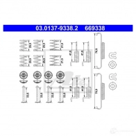 Ремкомплект колодок ручника ATE 03013793382 Subaru Impreza (GG) 2 Универсал 2.0 WRx Turbo AWD 225 л.с. 2002 – 2006 R Y3PG6