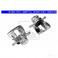 Тормозной суппорт ATE 22 0478 66X16MN 24354117527 Mercedes C-Class (W202) 1 Седан 2.2 C 220 CDI (2033) 125 л.с. 1997 – 2000