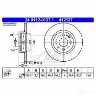Тормозной диск ATE SWC3X 24011201271 4121 27 57913 - Изображение 4