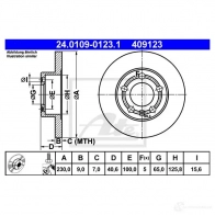 Тормозной диск ATE 80X2Z 24010901231 4 09123 57589 - Изображение 2