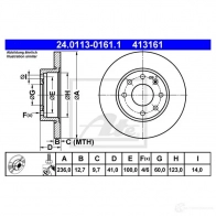 Тормозной диск ATE 58006 24011301611 4131 61 9ARGL - Изображение 5