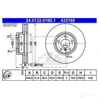 Тормозной диск ATE 4321 60 24013201601 E0ZY58 Bmw Z8