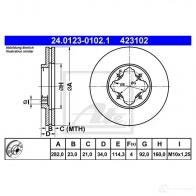 Тормозной диск ATE Honda Accord 5 (CE, CD, CF) 1993 – 1997 4 23102 24012301021 66X5O