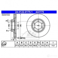 Тормозной диск ATE 24012201751 58326 T8T4VOG 42 2175