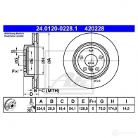 Тормозной диск ATE 58240 24012002281 FX0Q04 42 0228 - Изображение 3