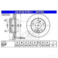 Тормозной диск ATE 4221 93 74SRQ2O Nissan Serena (C23) 1 1991 – 2000 24012201931