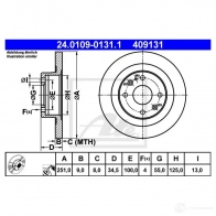 Тормозной диск ATE 57596 4091 31 24010901311 OT7WM - Изображение 7