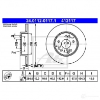 Тормозной диск ATE 24011201171 57905 41211 7 3U05LZD - Изображение 4