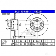 Тормозной диск ATE 57728 24011002611 41026 1 ATJKA - Изображение 4