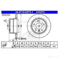 Тормозной диск ATE MIT3XB 24011002731 57739 4 10273 - Изображение 7
