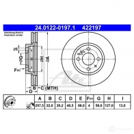 Тормозной диск ATE 4221 97 58341 OFFBFJ 24012201971 - Изображение 4