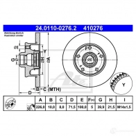 Тормозной диск ATE DCLA8E 41 0276 57742 24011002762 - Изображение 6