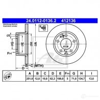 Тормозной диск ATE 57922 CMX9IAN 41213 6 24011201362