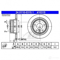 Тормозной диск ATE 410 315 5K087 57776 24011003151 - Изображение 4