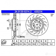 Тормозной диск ATE 24013002142 58943 43021 4 MNMWE - Изображение 2