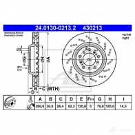 Тормозной диск ATE 24013002132 58942 4302 13 X2RQ1QS - Изображение 2