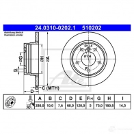 Тормозной диск ATE LSZ5S7I 24031002021 59258 5102 02 - Изображение 4