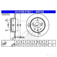Тормозной диск ATE FZE7B6 40918 2 57635 24010901821 - Изображение 3